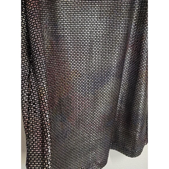 Free People Diamonds Are Forever Irridescent Metallic Puff Sleeve Mini Dress S - Picture 10 of 15